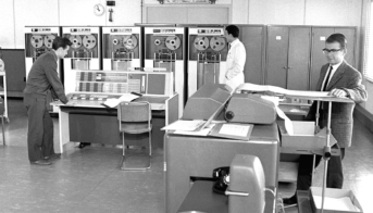The IBM 7090 computer room at CERN